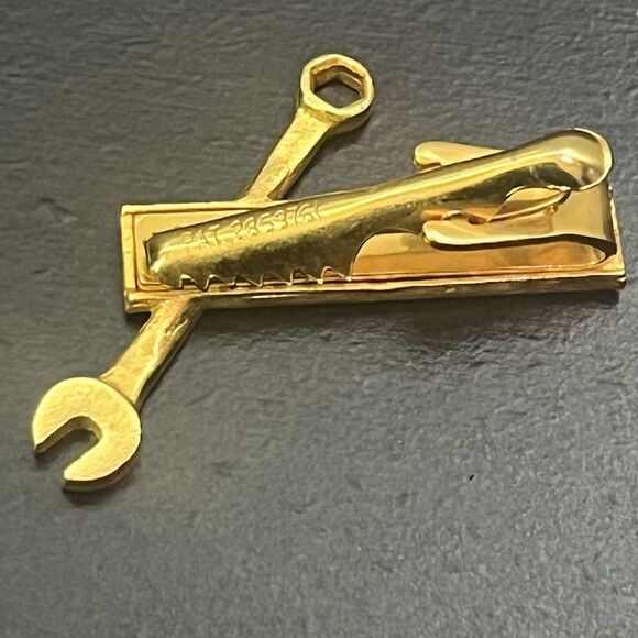 Vintage Adjustable Wrench Tie Back Bar Clip Gold Tone - Picture 4 of 8